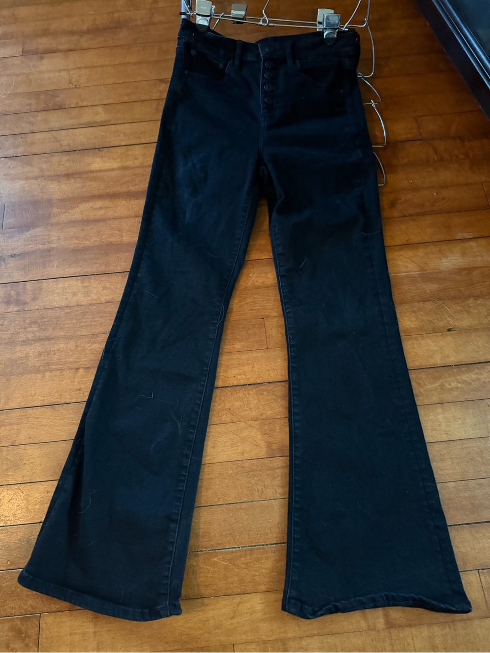 American Eagle Outfitters Black High-Rise Flare Jeans